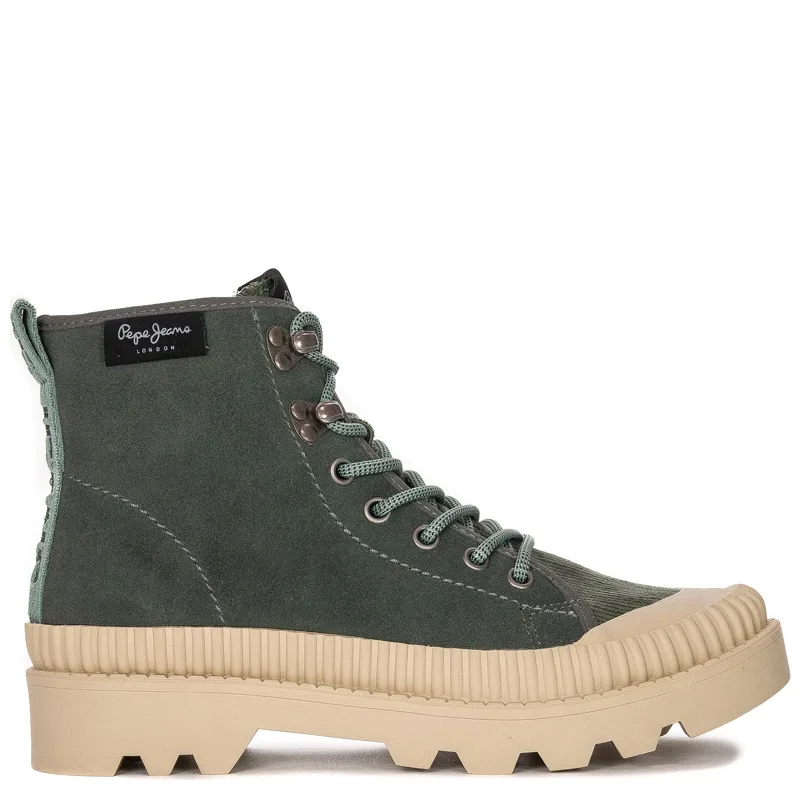 Botki damskie Pepe Jeans PLS50429 790 Grey Green Ascot Desert