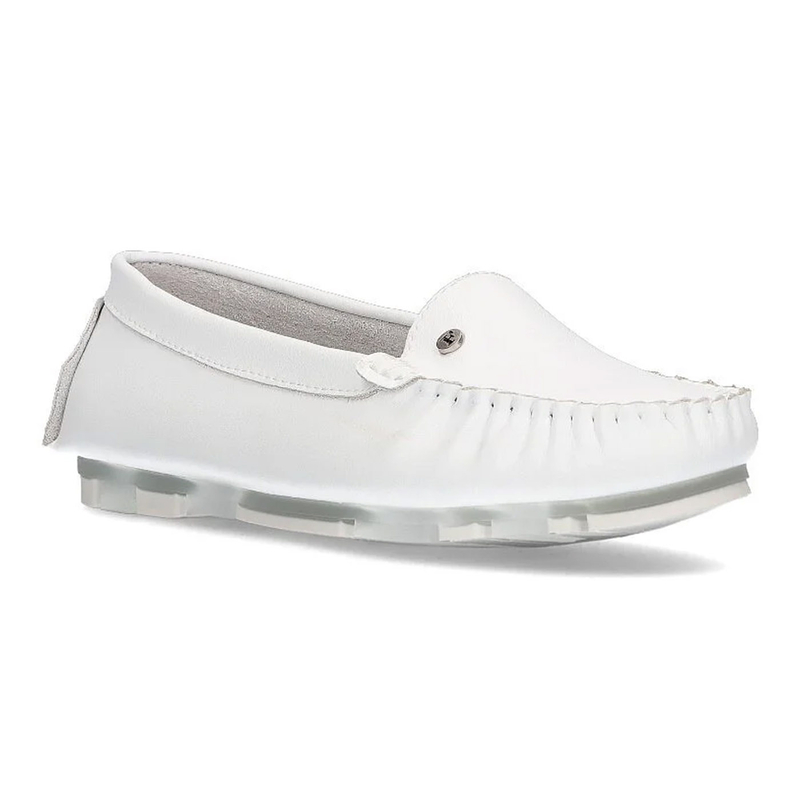 Filippo Women's Leather Moccasins White