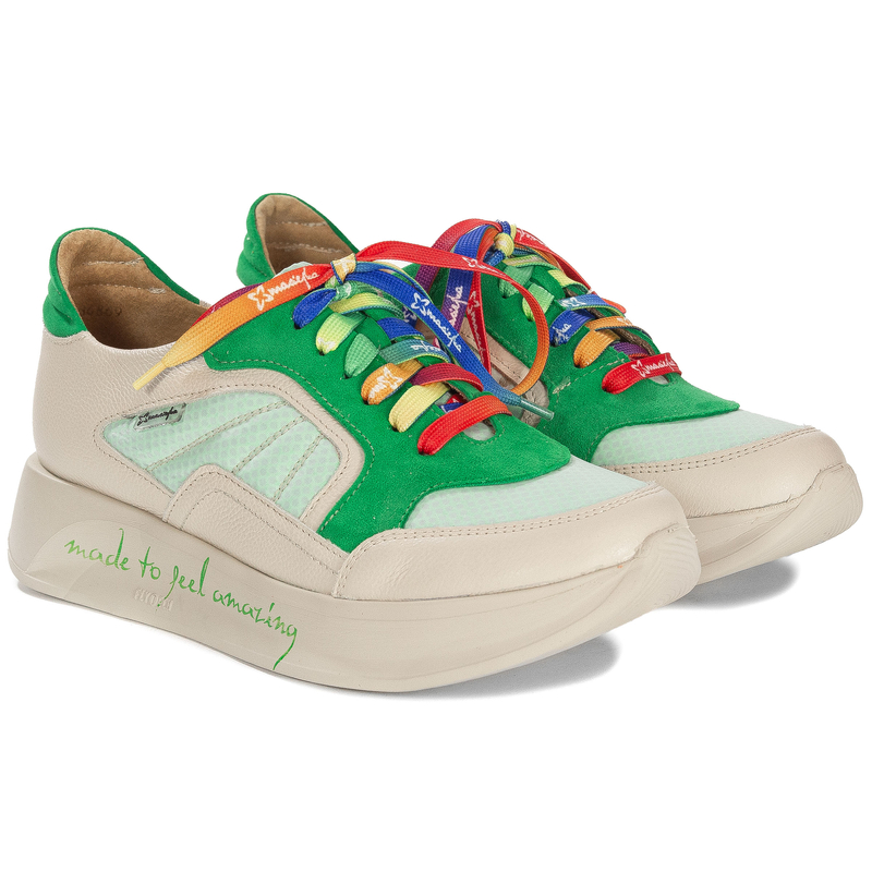 Maciejka Women's Low Shoes Green and Beige