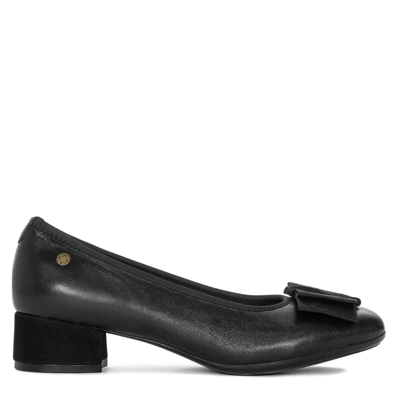 Maciejka Women’s Leather Pumps Block Heel With Bow Black P7220-01/00-7