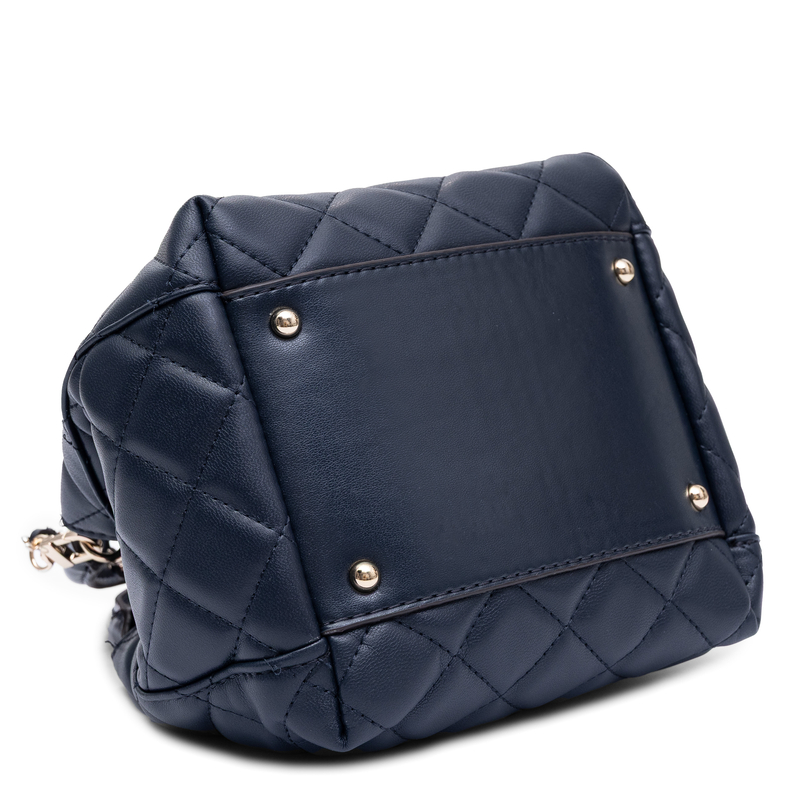 Guess Elegant Quilted Satchel Bag Evening Midnight Navy HWQG2456710-MIDNIGHT