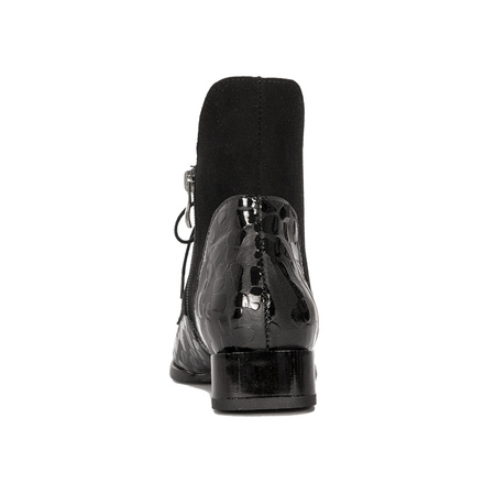 Maciejka Trzewiki damskie ocieplane na obcasie czarne