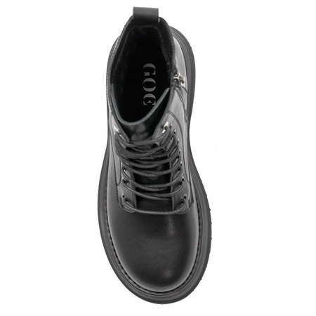 GOE Women's warm leather black boots