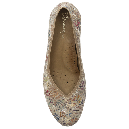 Maciejka Leather Floral Pumps Beige 04802-22/00-5