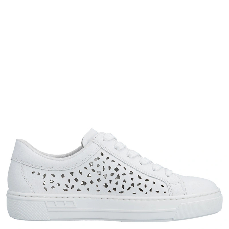 Rieker Breathable Cut-Out Women's Sneakers with Laces White L8831-80