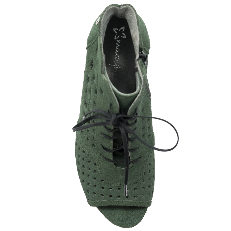 Maciejka bottle green Women's Lace-Up Boots
