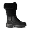 UGG Śniegowce Skórzane Damskie Z Futrem Naturalnym Czarny 1171441-BLK
