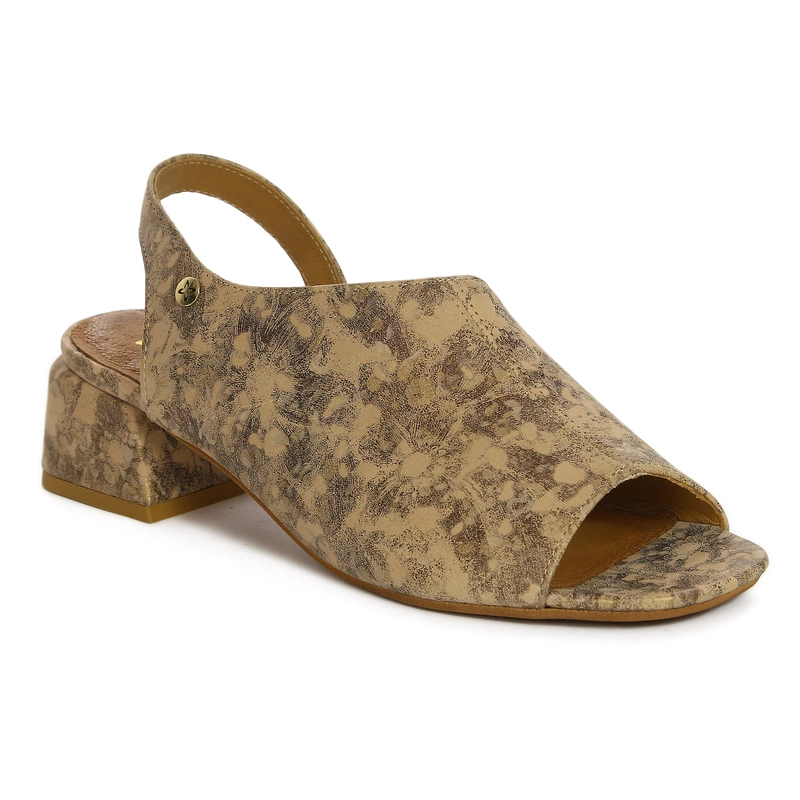 Maciejka Women's Leather Sandals Beige Gold