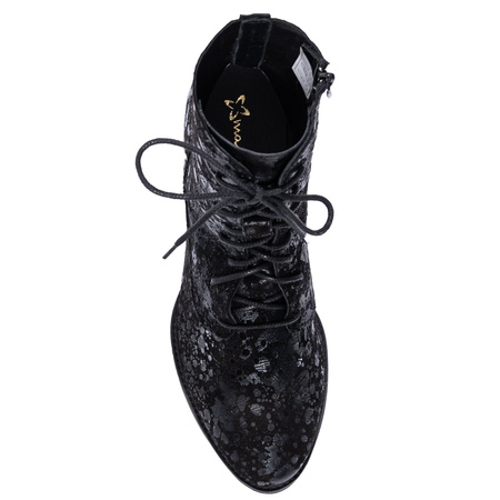 Maciejka Lace-Up Ankle Boots With Side Zipper Black 6391W-43/00-1