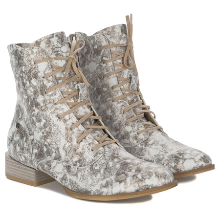 Maciejka Gold Lace-up Boots