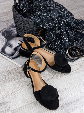 Maciejka Suede Ornamental Sandals Black 5198A-01/00-5