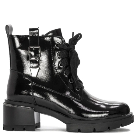 S.Barski Women's Ankle Boots Black Lacquered