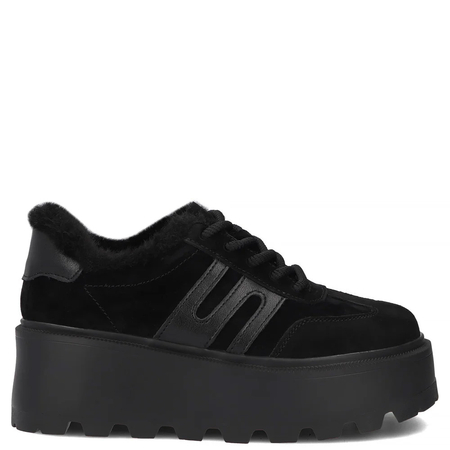 Filippo Leather Insulated Platform Sneakers Black DP7110-26-BK