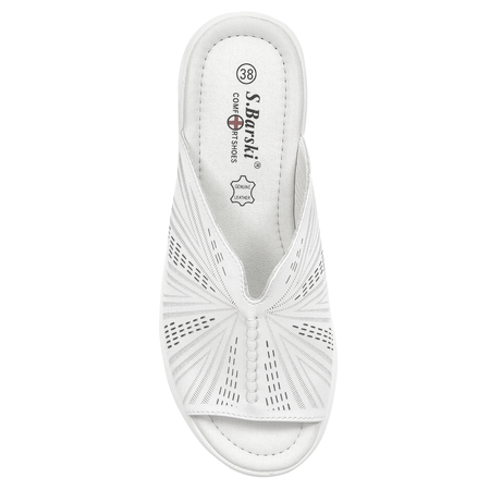 S.Barski Women's White Slides