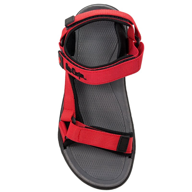 Lee Cooper Sandały damskie na rzepy Red Czerwone