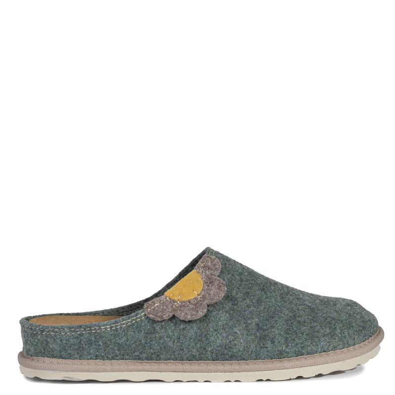 Inblu Felt Home Slippers Leather Insole Green CS000043-GREEN