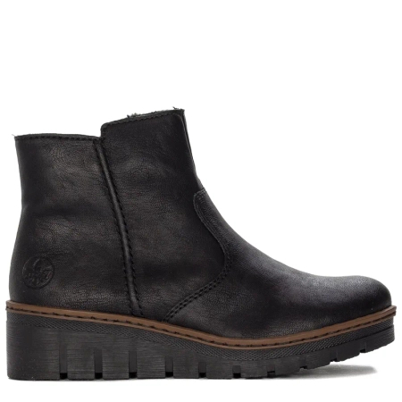 Rieker Women's Warm Ankle Boots With Wedge Sole Black X9165-00