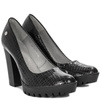 Maciejka Leather Pumps on Block Heel and Platform Black 02629-43-00-1