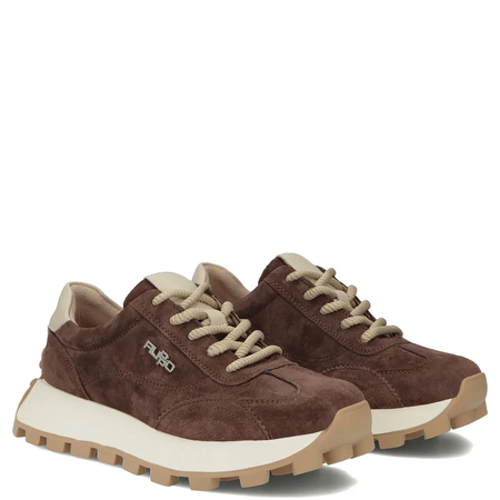 Filippo Women's Suede Platform Lace Up Shoes Chocolate Brown DP7498-26-D-BR