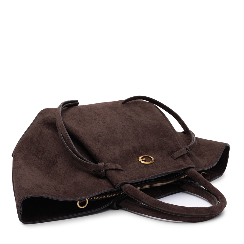Guess Elegancka Zamszowa Torba Damska Pojemna Brązowa HWSG2237060-ESPRESSO