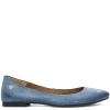 Maciejka Leather Almond-Toe Ballet Flats Navy-Jeans 04100-17/00-8