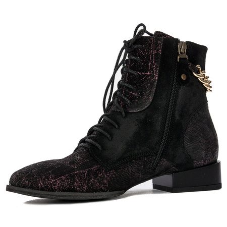 Maciejka 06193-01/00-7 Women's burgundy  and black Leather Boots