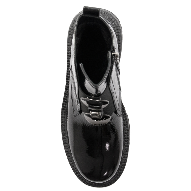 S.Barski Women's  Boots Black Lacquered