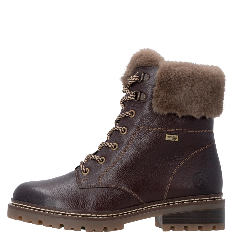 Remonte Women's Insulated Leather Fur Ankle Boots Brown D0B74-25-BR