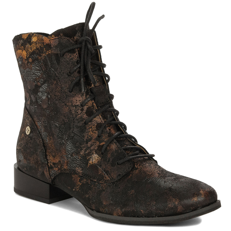 Maciejka Women's Leather Boots Black and Gold