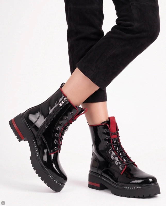 Filippo Patent Insulated Platform Ankle Boots Black DBT3108-26-BK