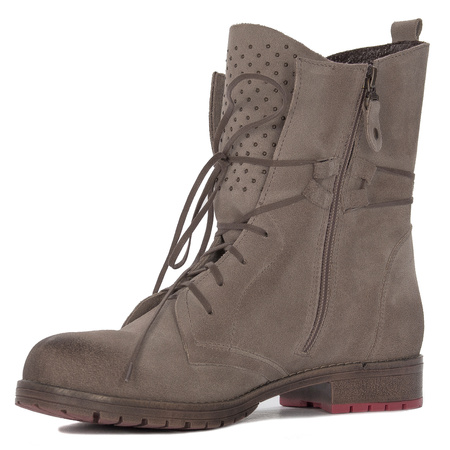 Maciejka Women's Beige Lace-up Boots