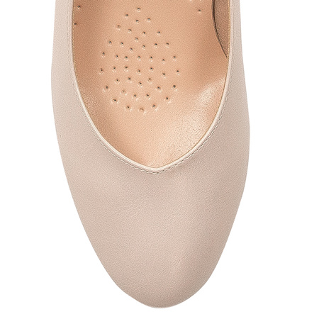 Sergio Leone Czółenka Damskie PB177 Beżowe Perła