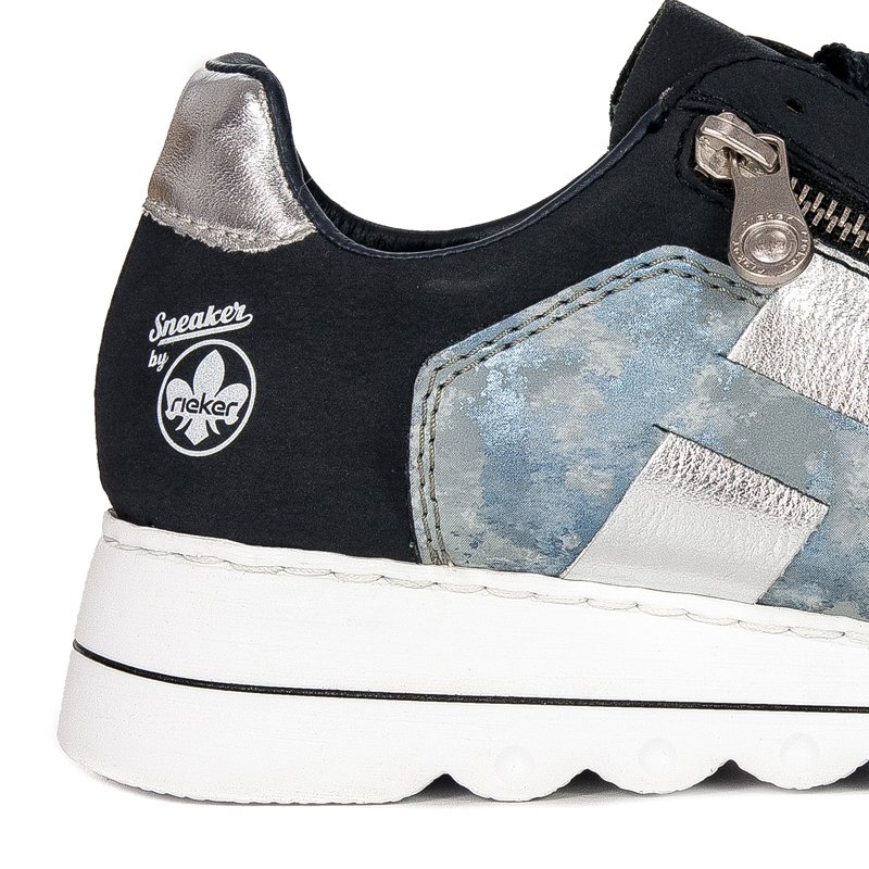 Rieker Buty damskie sneakersy Pazifik/Heaven/Silver czarne