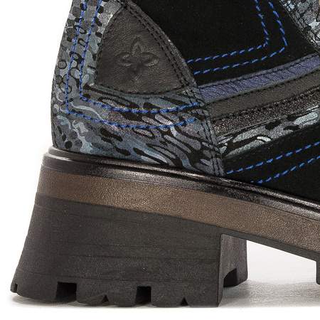 Botki Damskie Maciejka Skórzane Na Platformie Czarne 05624-01/00-7