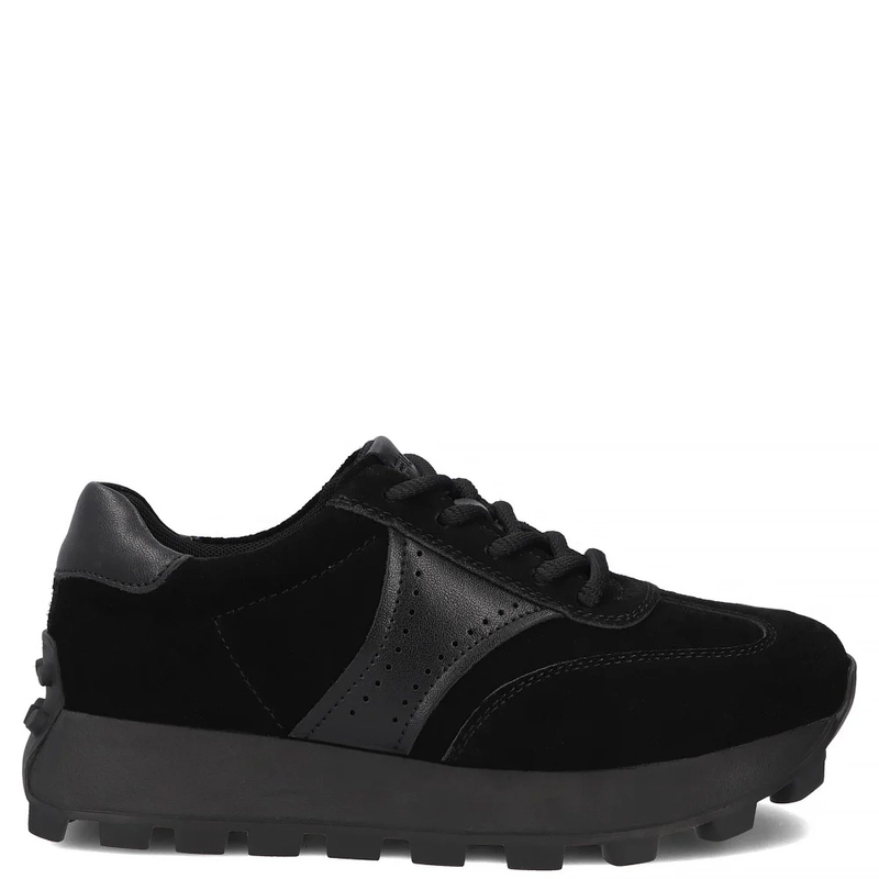 Filippo Zamszowe Sneakersy Damskie Na Platformie Czarne DP7976-26-BK