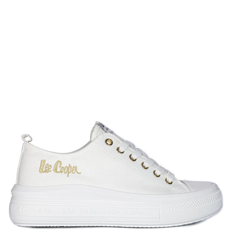 Lee Cooper Women's White-Gold Trainers