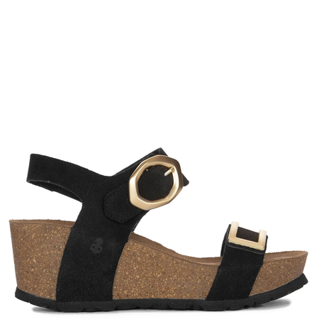 Yokono Women's Anchor Sandals Leather Black