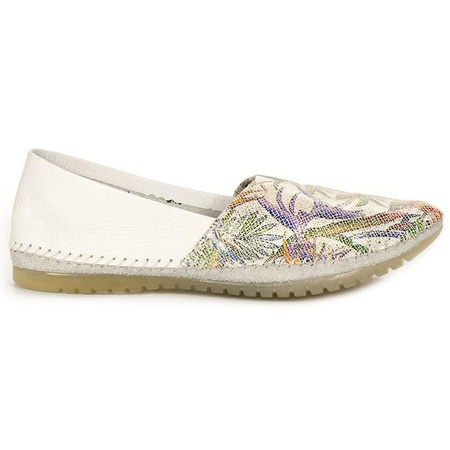 Maciejka 01930-43-00-0 Flowers White Flat Shoes