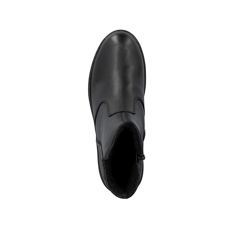 Rieker Skórzane Botki Ocieplane na Platformie Czarne X9165-01-BLACK