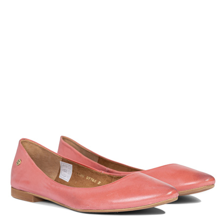 Maciejka Women's Leather Ballet Flats Almond Toe Coral 4100W-04/00-8