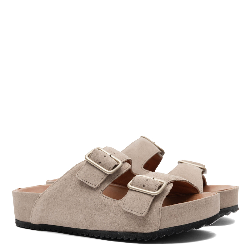 Verbenas Elena Leather Platform Slides Beige ELENA-SERRAJE-PIE