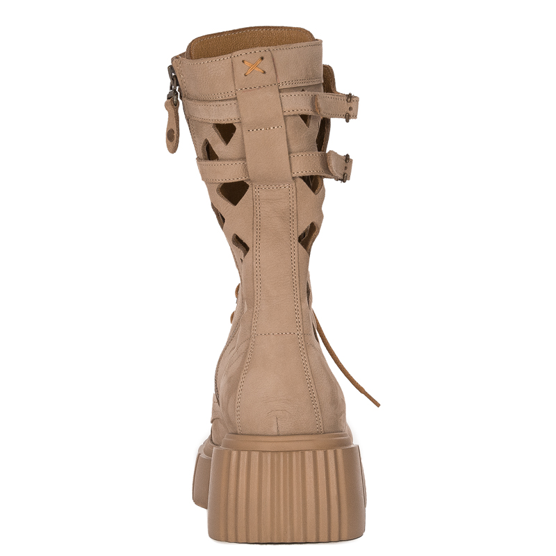 Maciejka Women's boots, leather, nubuck, openwork beige