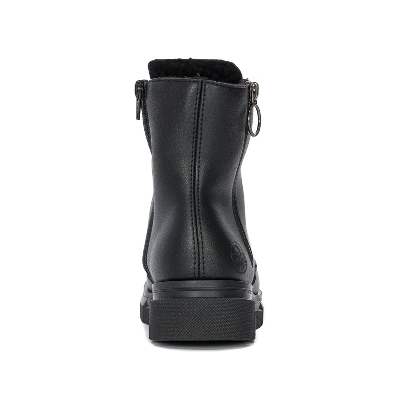 Botki damskie Rieker Y7172-00 Black ocieplane Czarne