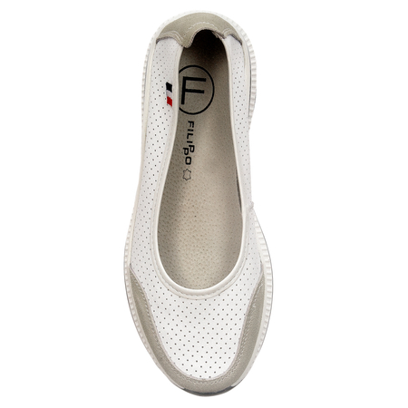 Filippo Women's White and Grey Low Shoes