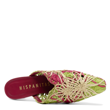 Hispanitas Woven Cutout Heeled Mules Multicolor HV264800-MULTIYEL