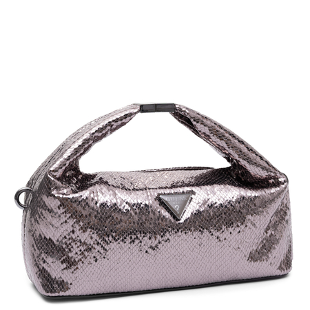 Guess Elegant Women's Handbag Classic Metallic Pewter Silver HWKM2248740-PEWTER