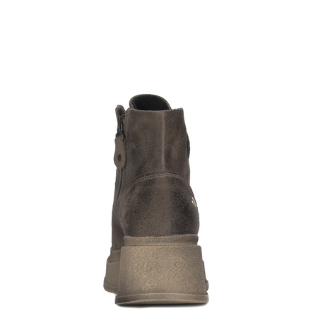 Maciejka Welurowe Botki na Platformie Ocieplane Brąz 06309-02-00-8