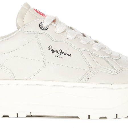 Pepe Jeans Sneakersy damskie skórzane Kore Love W White Białe
