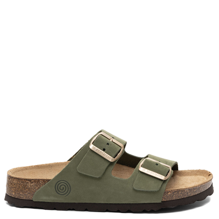 Dr. Brinkmann Bonillo Women's Leather Anatomical Slides Green 700696-07-BONILLO