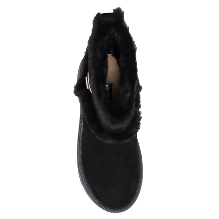 Guess Botki Damskie Na Platformie Botki Z Futrzanym Obszyciem Czarne FLFBRDESU10-BLK